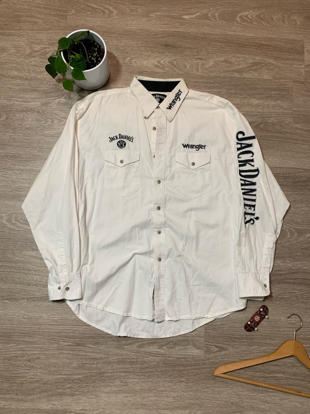Vintage Wrangler x Jack Daniels white button-up shirt